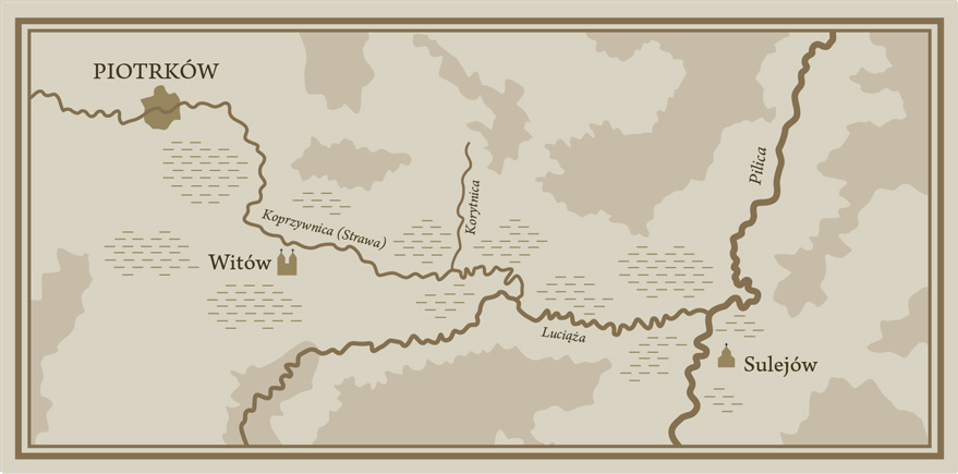 Mapa okolic Witowa i Sulejowa